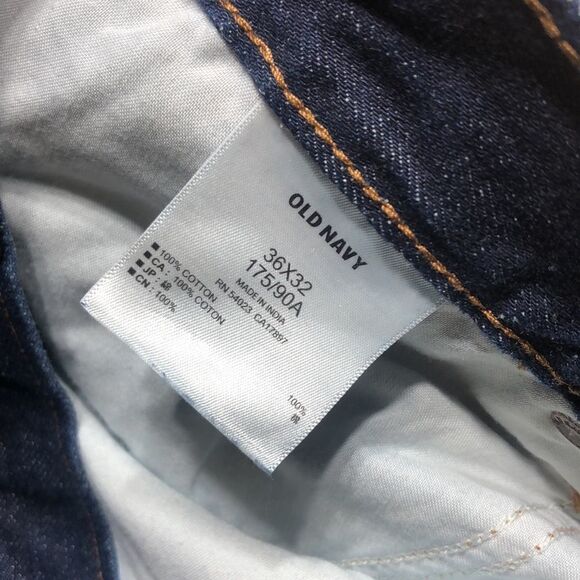 Old Navy Famous Men’s Jeans Loose straight Dark Wash 36x32 - Picture 4 of 6